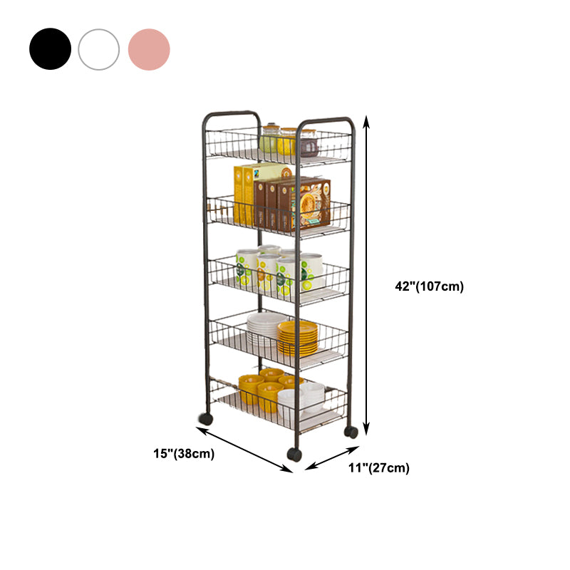 Modern Etagere Metal Bookcase Open Back Bookshelf for Balcony and Living Room