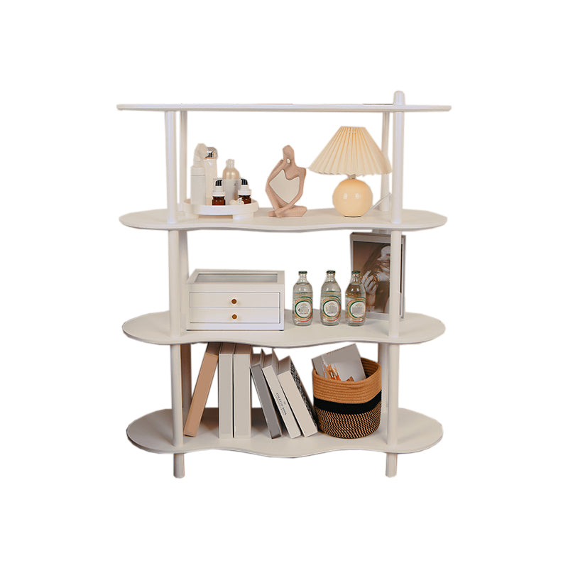 White Modern Bookcase Engineered Wood Multi Tiers Etagere Open Bookshelf for Home Office