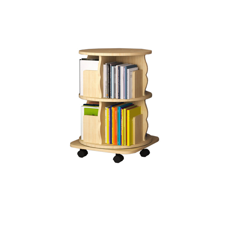 Modern Wood Bookcase Natural 17.3" W Engineered Wood Book Shelf for Home Office