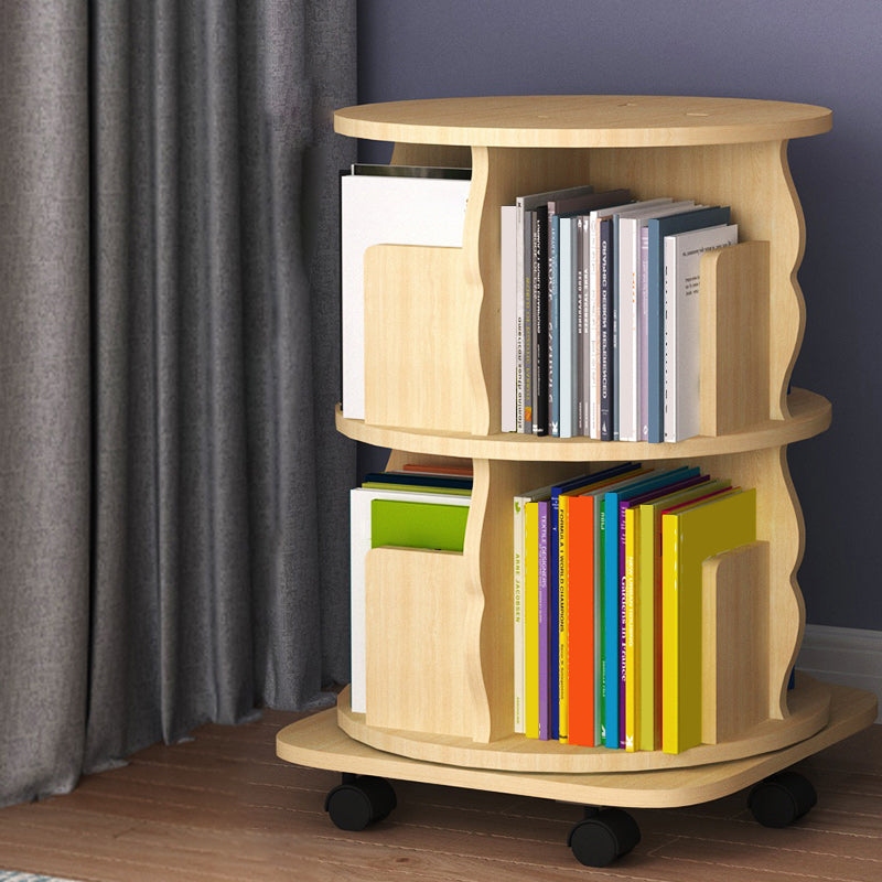 Modern Wood Bookcase Natural 17.3" W Engineered Wood Book Shelf for Home Office