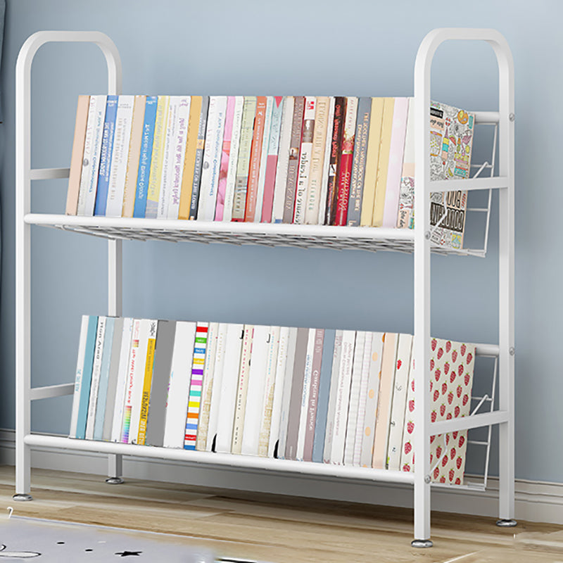 Modern Metal Bookcase Vertical Etagere Open Back Bookshelf in Burnish