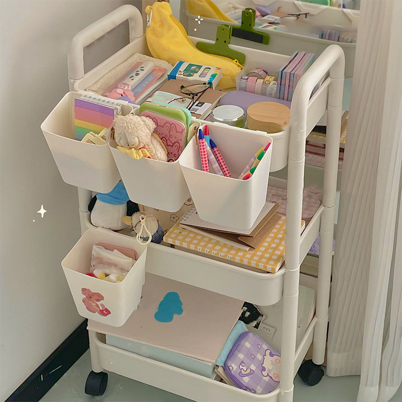 Modern Pure White Shelf Bookcase Etagere Plastic Bookcase Multi Tiers for Office