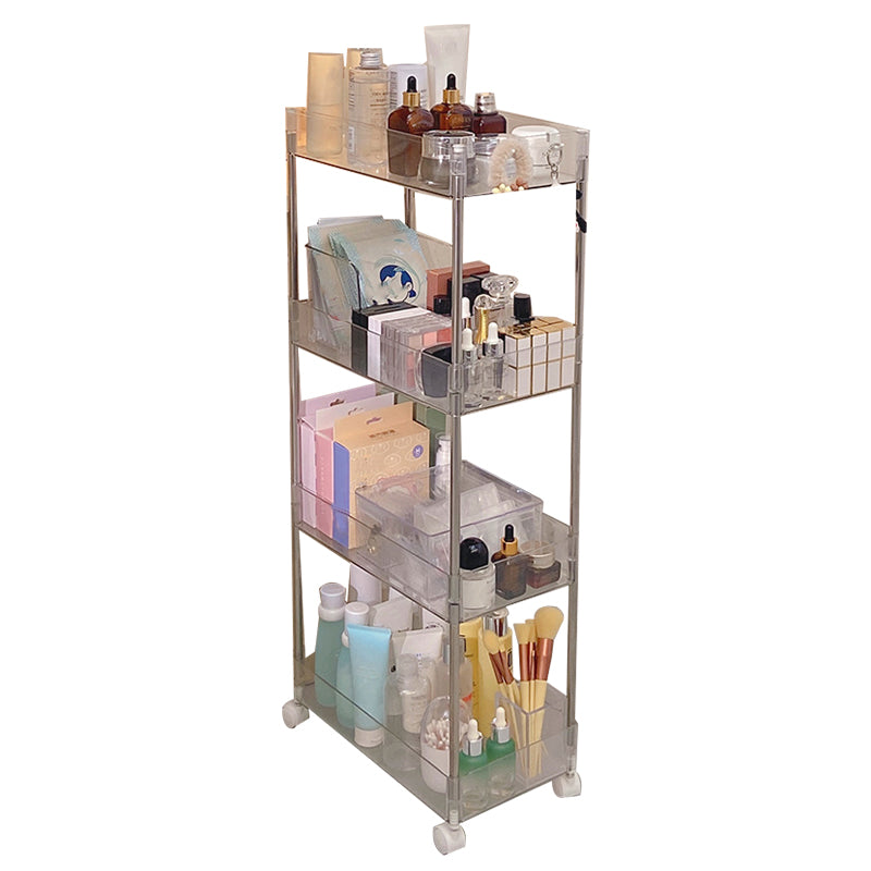 Modern Pure White Shelf Bookcase Etagere Plastic Bookcase Multi Tiers for Office