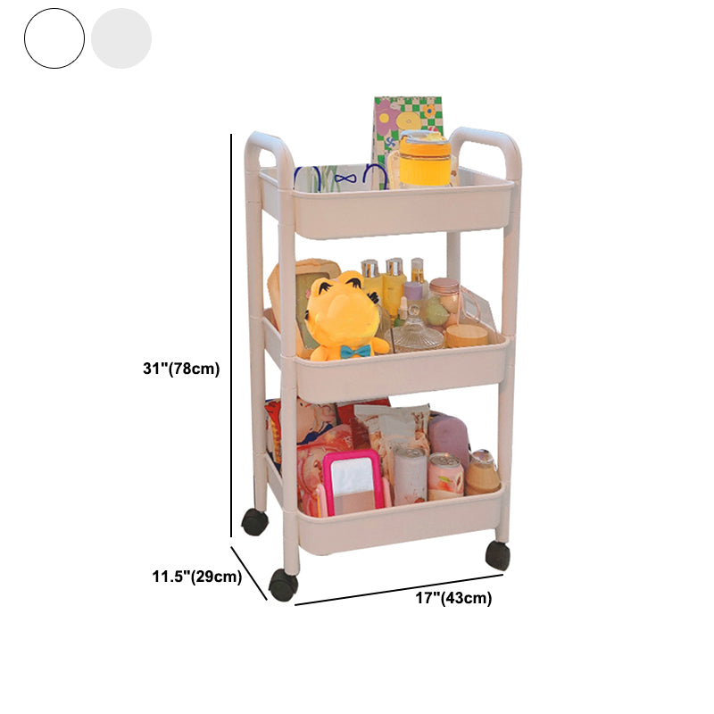 Modern Pure White Shelf Bookcase Etagere Plastic Bookcase Multi Tiers for Office