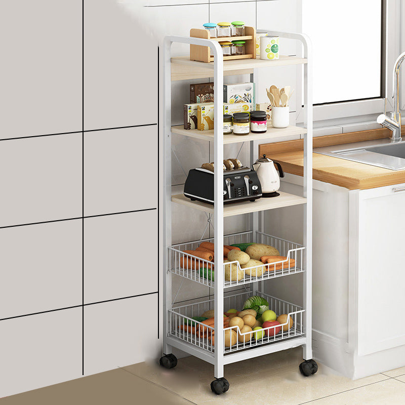 14.1" Wide Modern Bookcase Wood and Metal Multi Tiers Standard Shelf Bookcase for Office