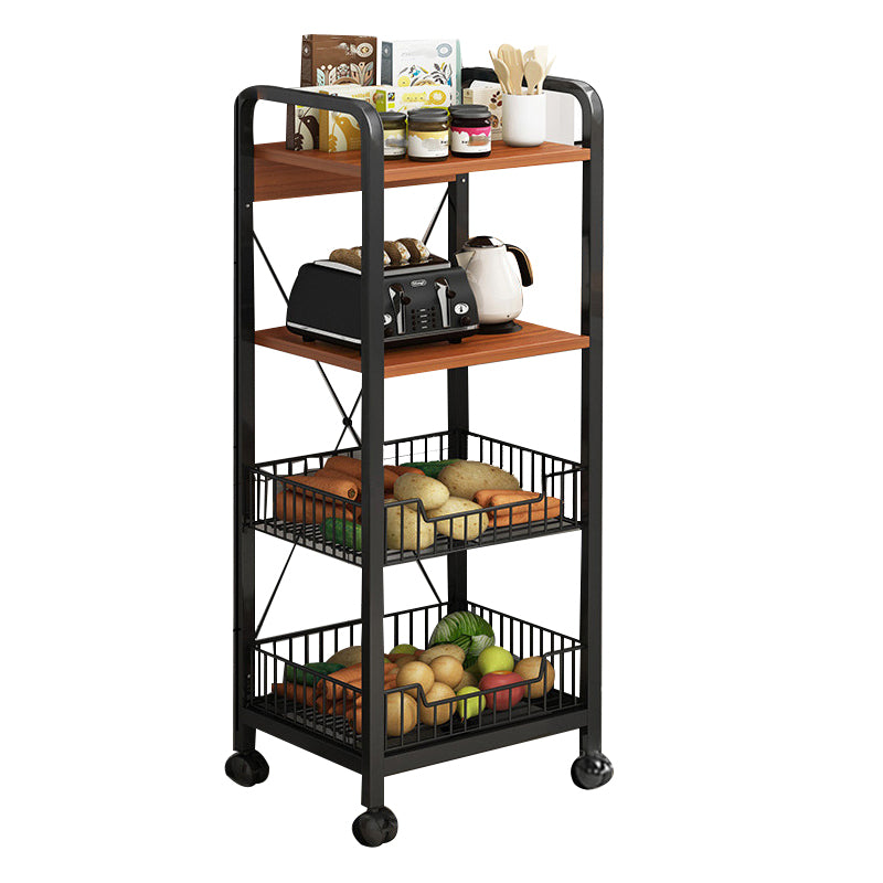 14.1" Wide Modern Bookcase Wood and Metal Multi Tiers Standard Shelf Bookcase for Office