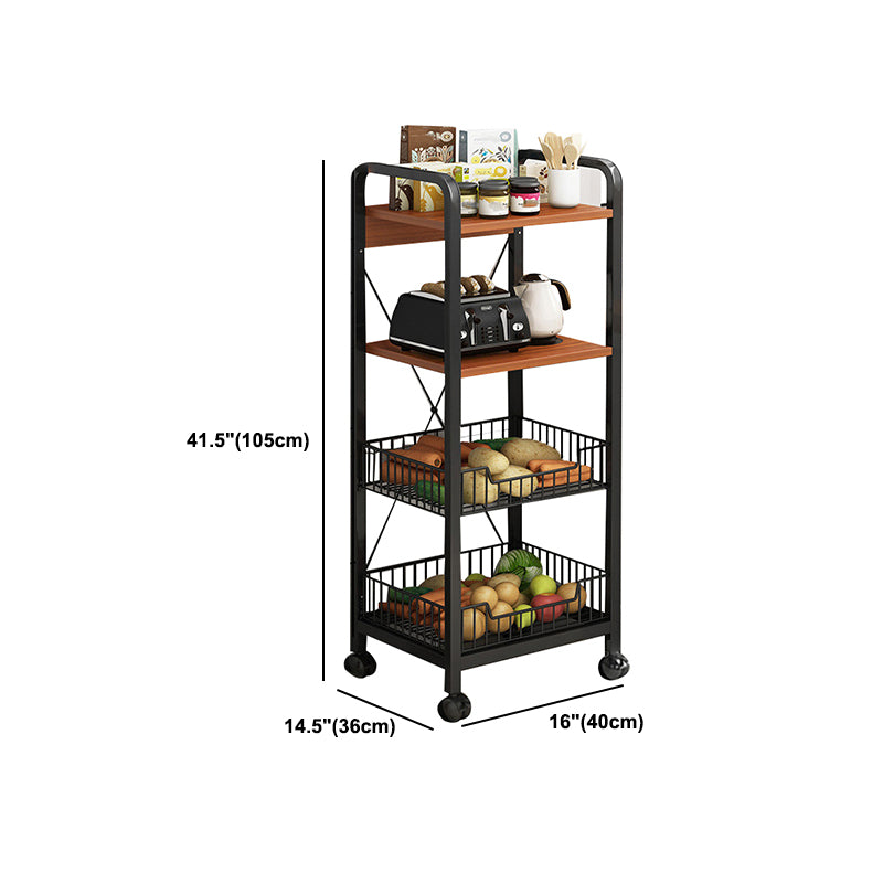 14.1" Wide Modern Bookcase Wood and Metal Multi Tiers Standard Shelf Bookcase for Office