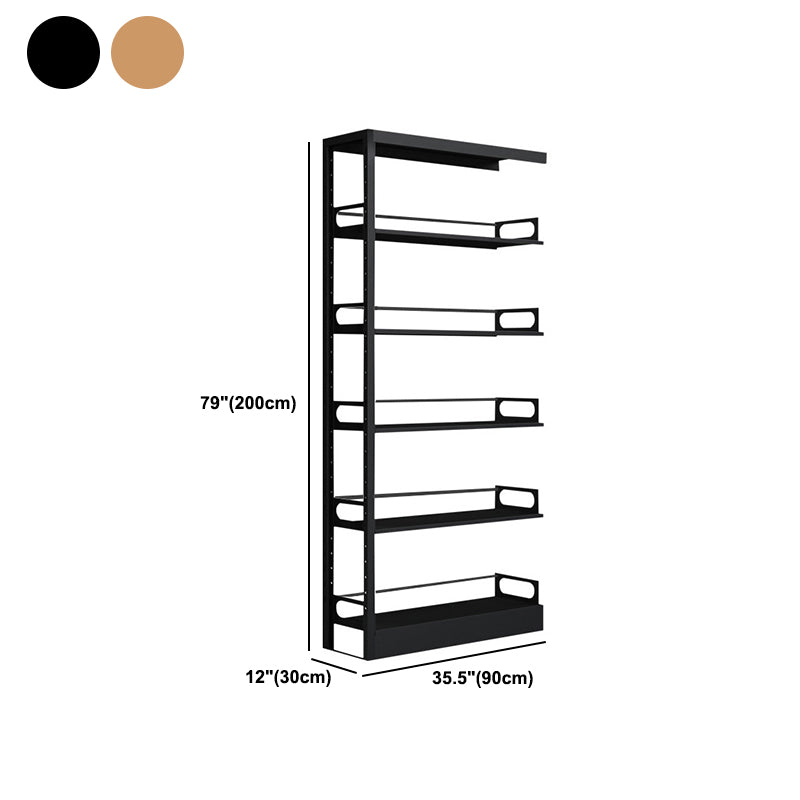 Standard Metal Bookshelf 5 Tiers Contemporary Bookcase for Home Office 78.7"H