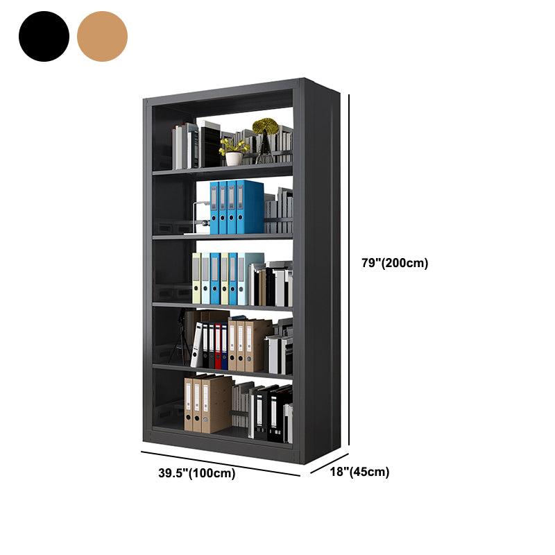 Standard Metal Bookshelf 5 Tiers Contemporary Bookcase for Home Office 78.7"H