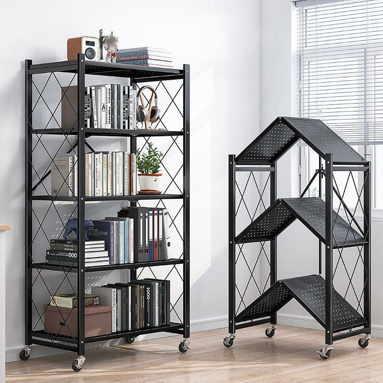 Steel Bookcase, 14.5" W, Geometric 3/4/5-Shelf Stackable Bookshelf Shelves