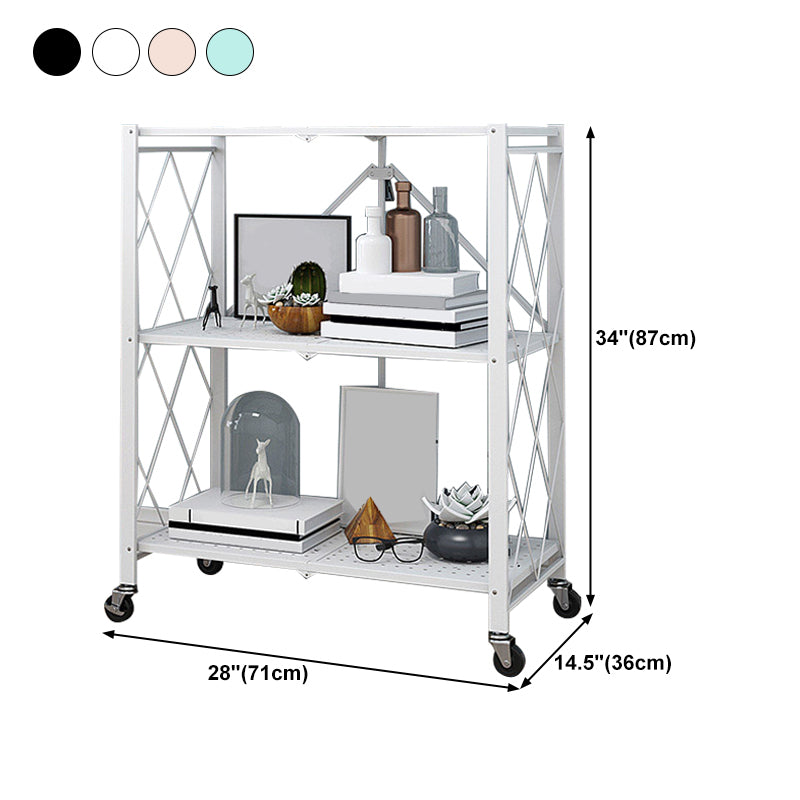 Steel Bookcase, 14.5" W, Geometric 3/4/5-Shelf Stackable Bookshelf Shelves