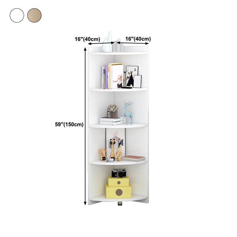 Closed Wooden Bookshelf Modern Home Living Room Multi-layer Corner Bookcase