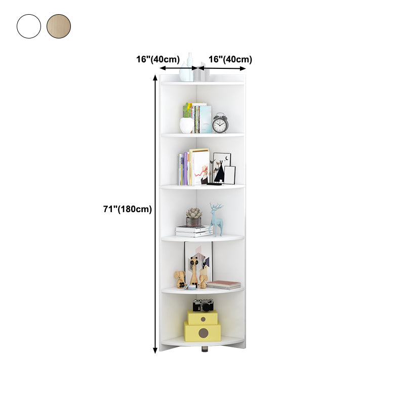 Closed Wooden Bookshelf Modern Home Living Room Multi-layer Corner Bookcase