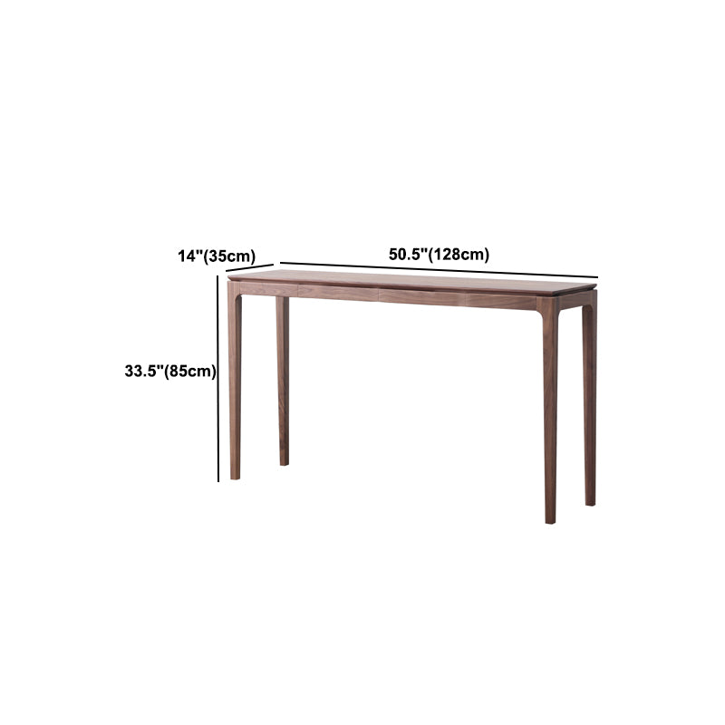 Mid-Century Modern Sofa Table 4 Legs Wood Rectangle Storage Walnut Console Table