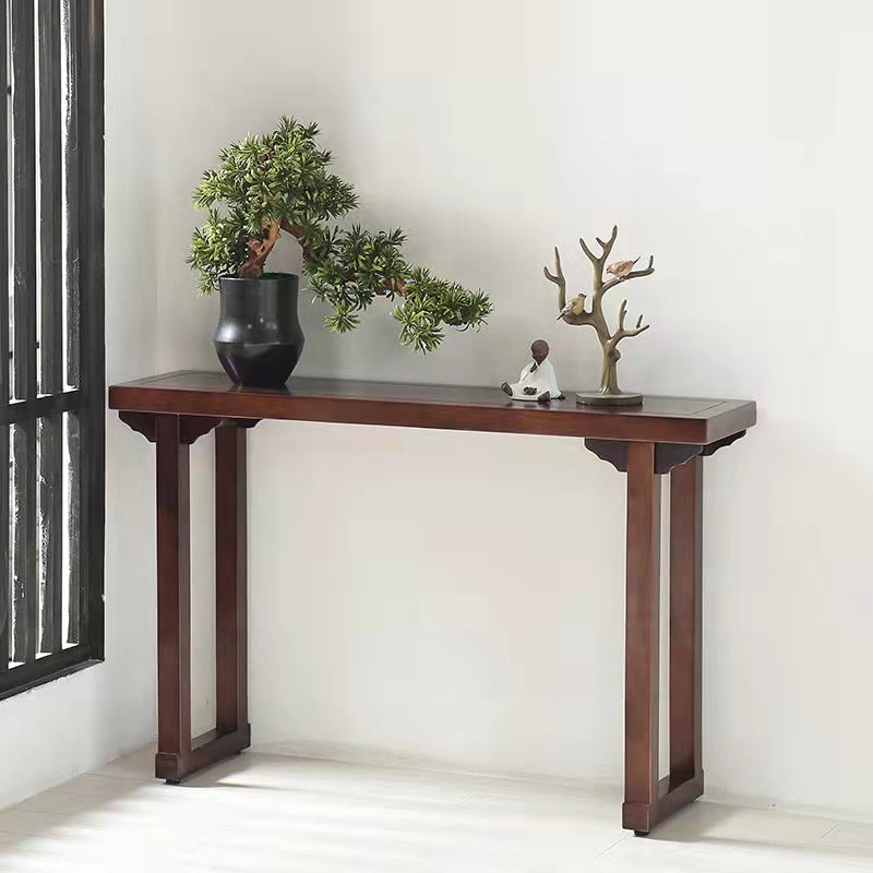 Walnut Console Table Solid Wood 9.84 inch Wide Console Sofa Table