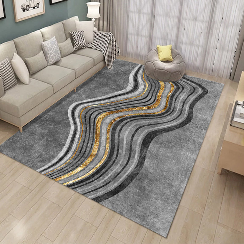 Modern Carpet Funky Abstract Print Carpet Polyester Carpet with Non-Slip Backing