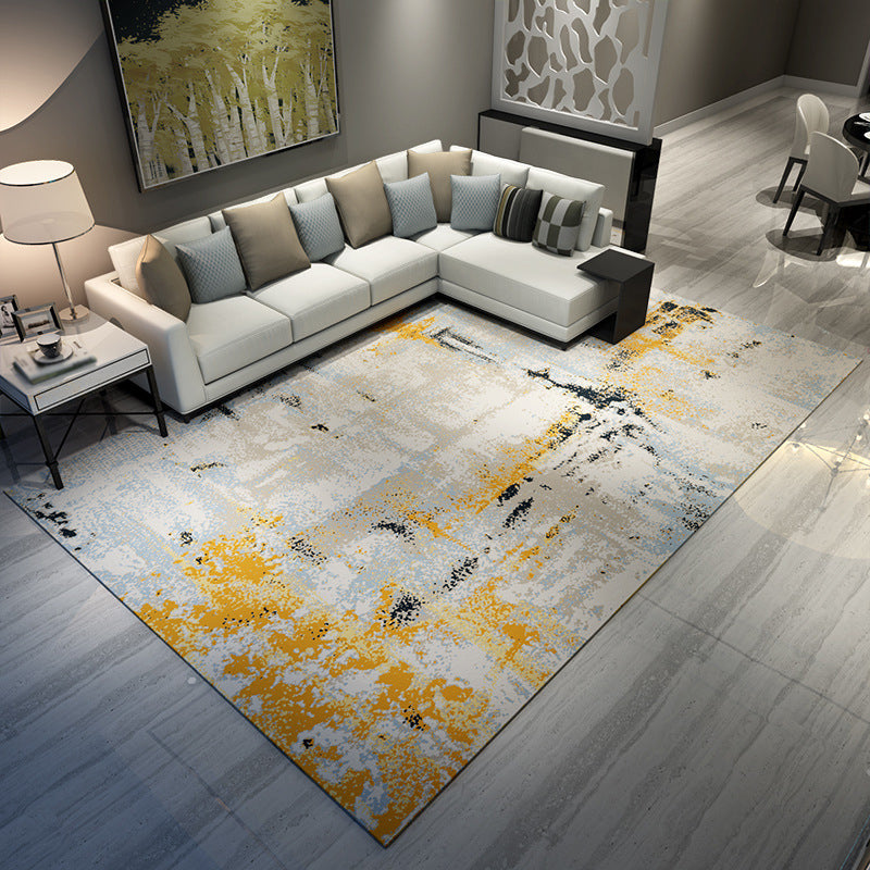 Contemporary Rug Abstract Pattern Basic Area Rug Polyester Anti-Slip Rug for Living Room