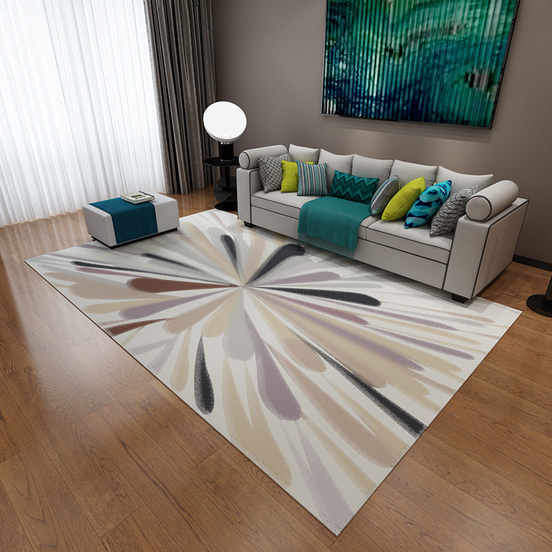 Contemporary Rug Abstract Pattern Basic Area Rug Polyester Anti-Slip Rug for Living Room