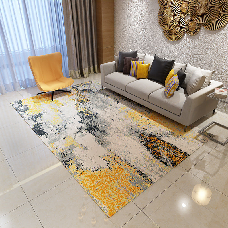 Contemporary Rug Abstract Pattern Basic Area Rug Polyester Anti-Slip Rug for Living Room