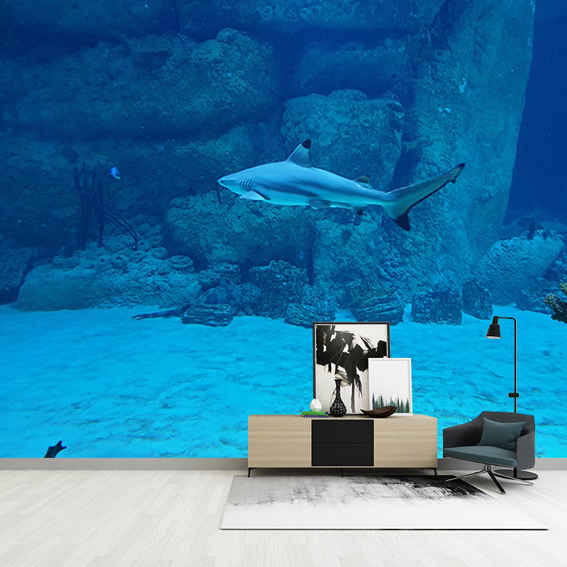Fashionable Wall Mural Shark Pattern Drawing Room Wall Mural