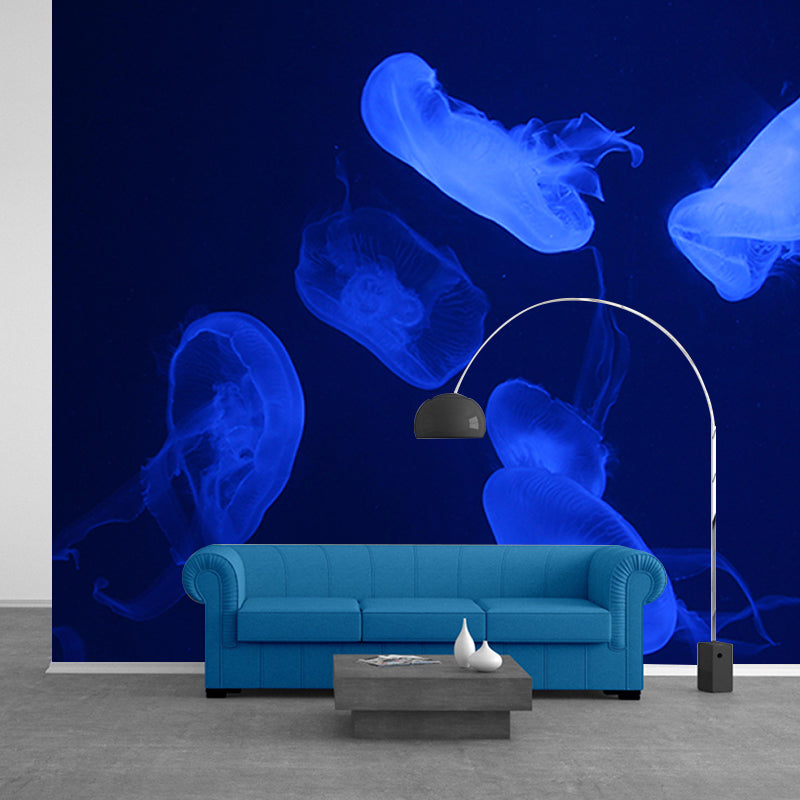 Lifelike Wall Mural Jellyfish Patterned Living Room Wall Mural