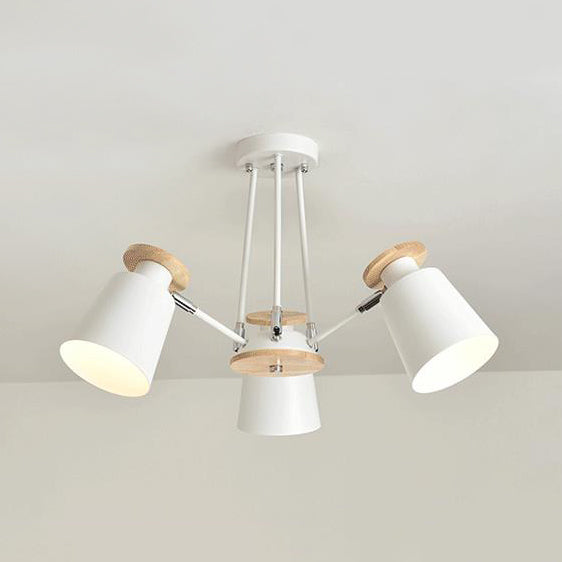 Rotatable Bucket Shade Chandelier Nordic Simple Metal Pendant Light for Living Room