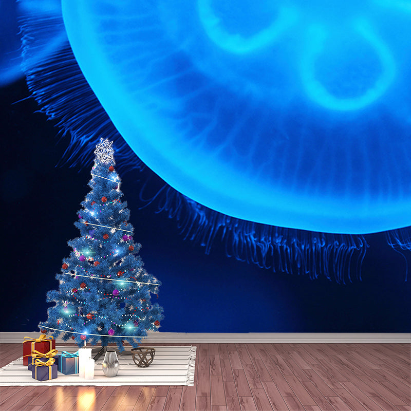 Attractive Wall Mural Jellyfish Printed Drawing Room Wall Mural