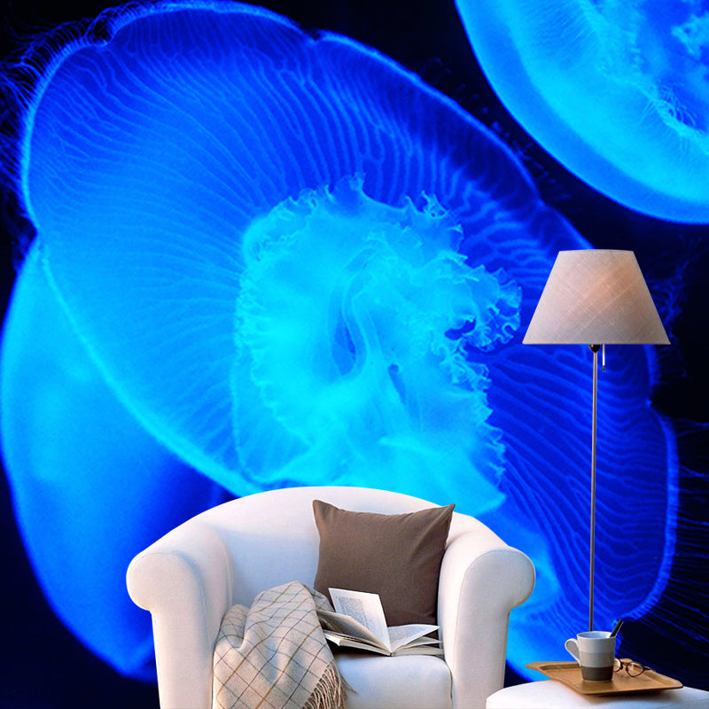 Attractive Wall Mural Jellyfish Printed Drawing Room Wall Mural