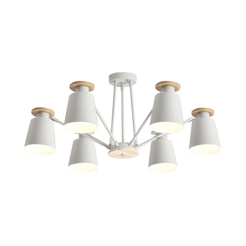 Rotatable Bucket Shade Chandelier Nordic Simple Metal Pendant Light for Living Room