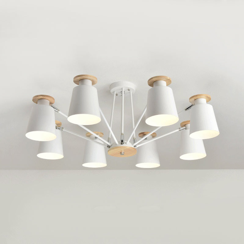 Rotatable Bucket Shade Chandelier Nordic Simple Metal Pendant Light for Living Room