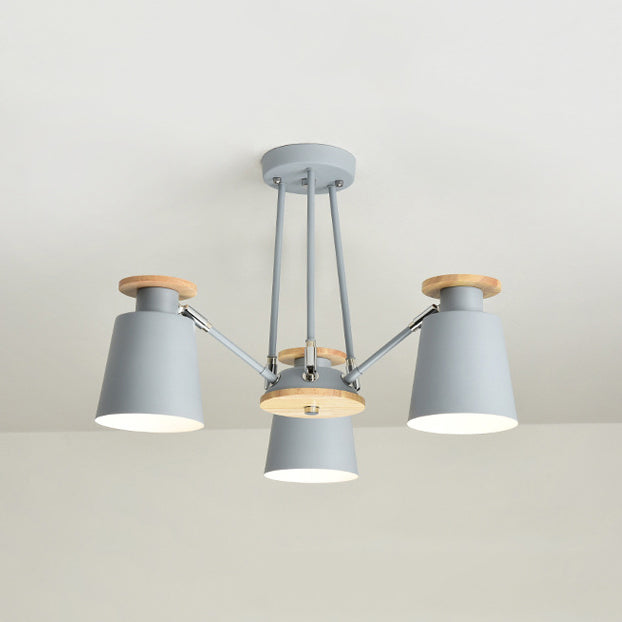 Rotatable Bucket Shade Chandelier Nordic Simple Metal Pendant Light for Living Room