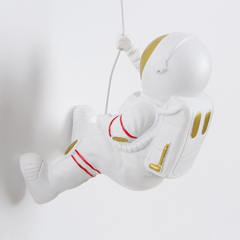 Kids Style 1 - Light Wall Sconce in White Moon Shape Resin and Iron Wall Light