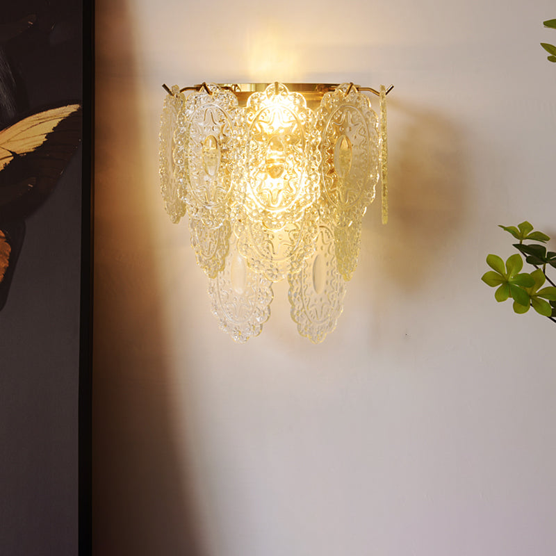 Wall Light Fixture Modern Style Glass Shaded Wall Mount Lighting