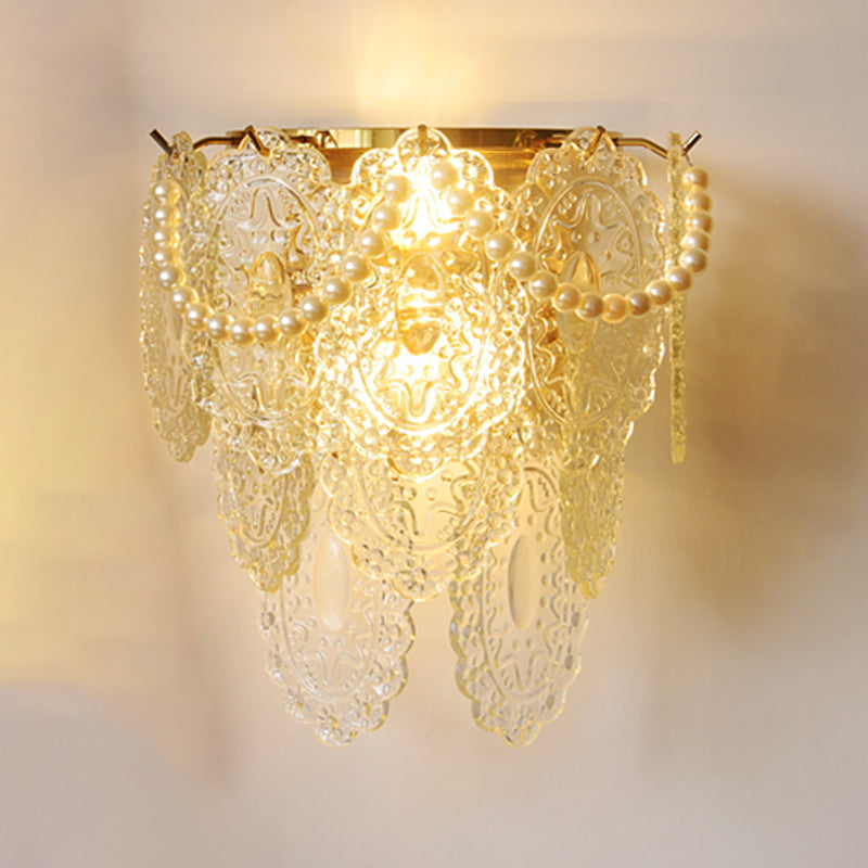 Wall Light Fixture Modern Style Glass Shaded Wall Mount Lighting