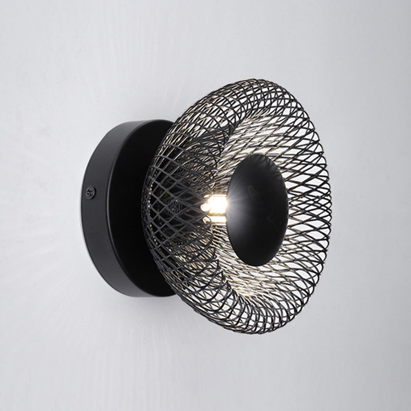 Contemporary Wall Sconce Circular Metal Wall Light for Bedroom