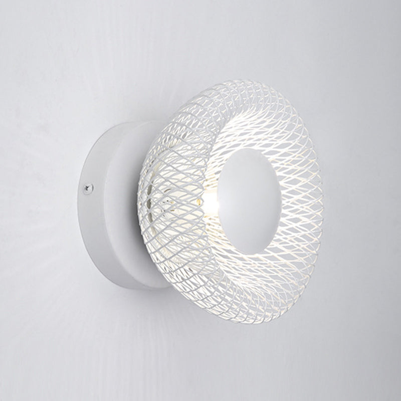 Contemporary Wall Sconce Circular Metal Wall Light for Bedroom