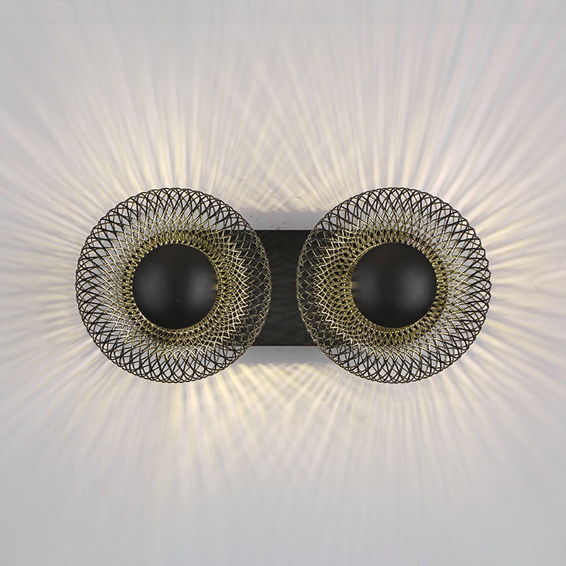 Contemporary Wall Sconce Circular Metal Wall Light for Bedroom