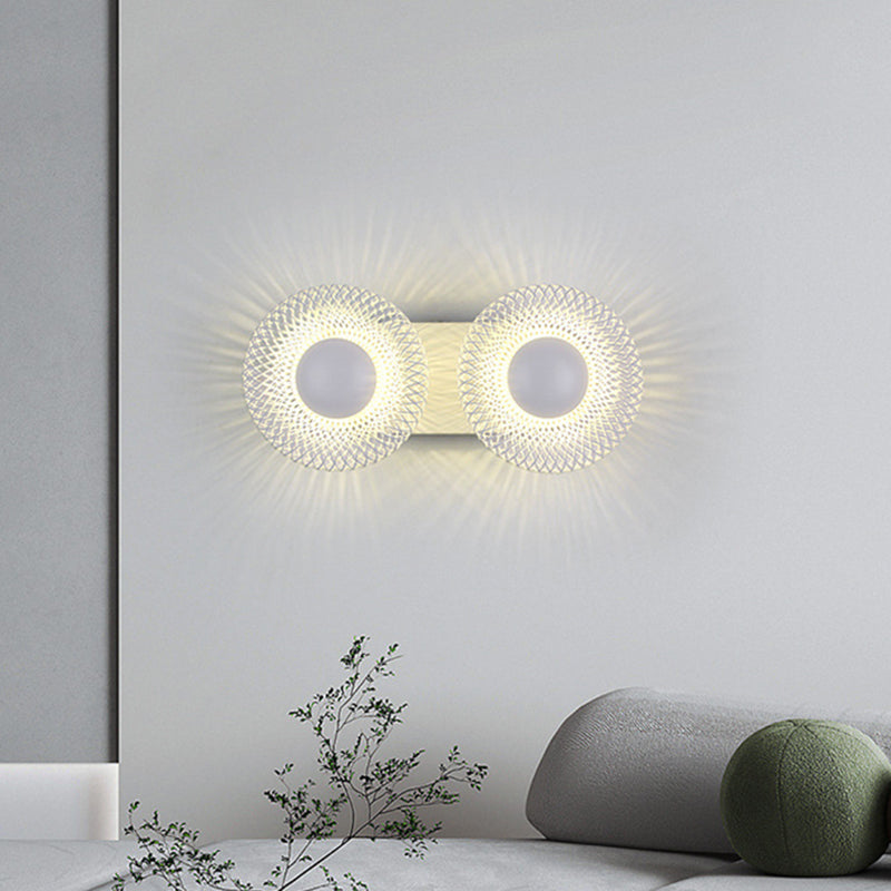 Contemporary Wall Sconce Circular Metal Wall Light for Bedroom