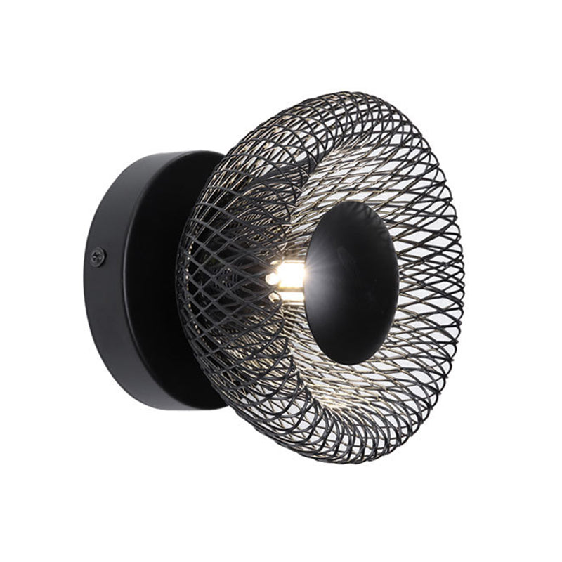 Contemporary Wall Sconce Circular Metal Wall Light for Bedroom