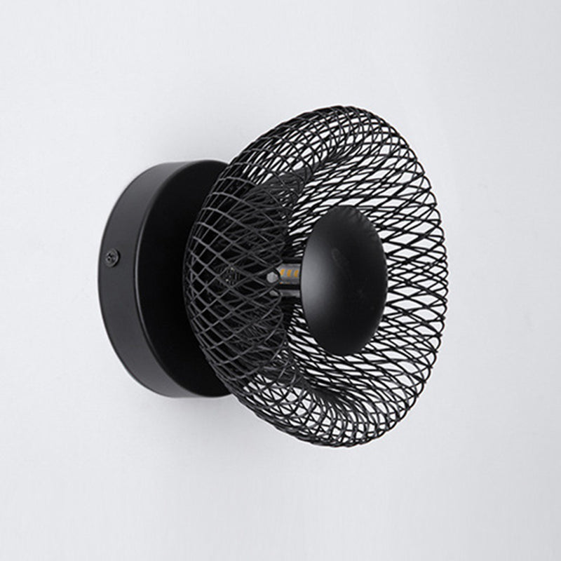 Contemporary Wall Sconce Circular Metal Wall Light for Bedroom