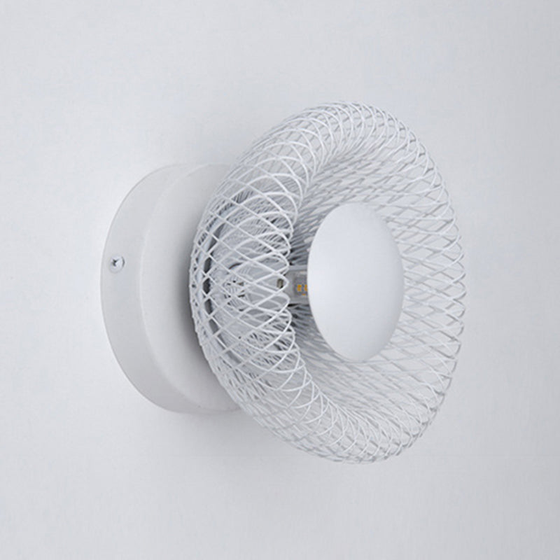 Contemporary Wall Sconce Circular Metal Wall Light for Bedroom