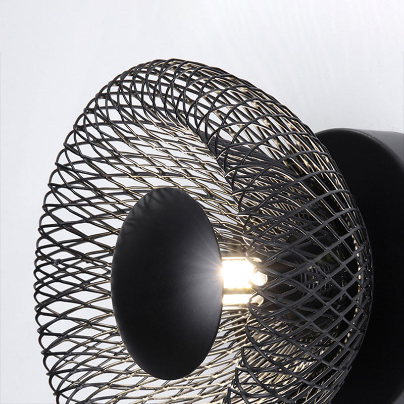Contemporary Wall Sconce Circular Metal Wall Light for Bedroom