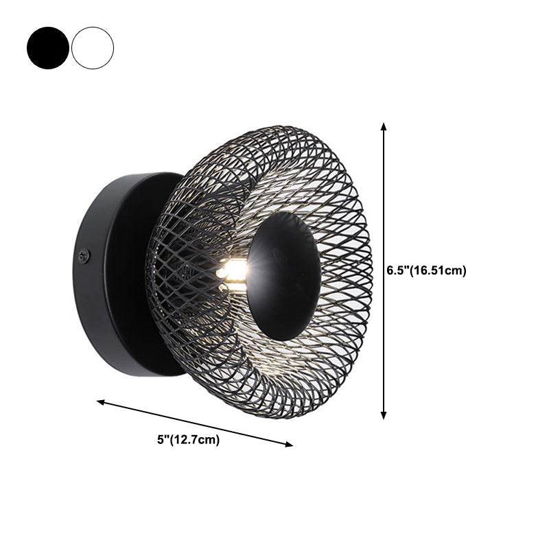 Contemporary Wall Sconce Circular Metal Wall Light for Bedroom