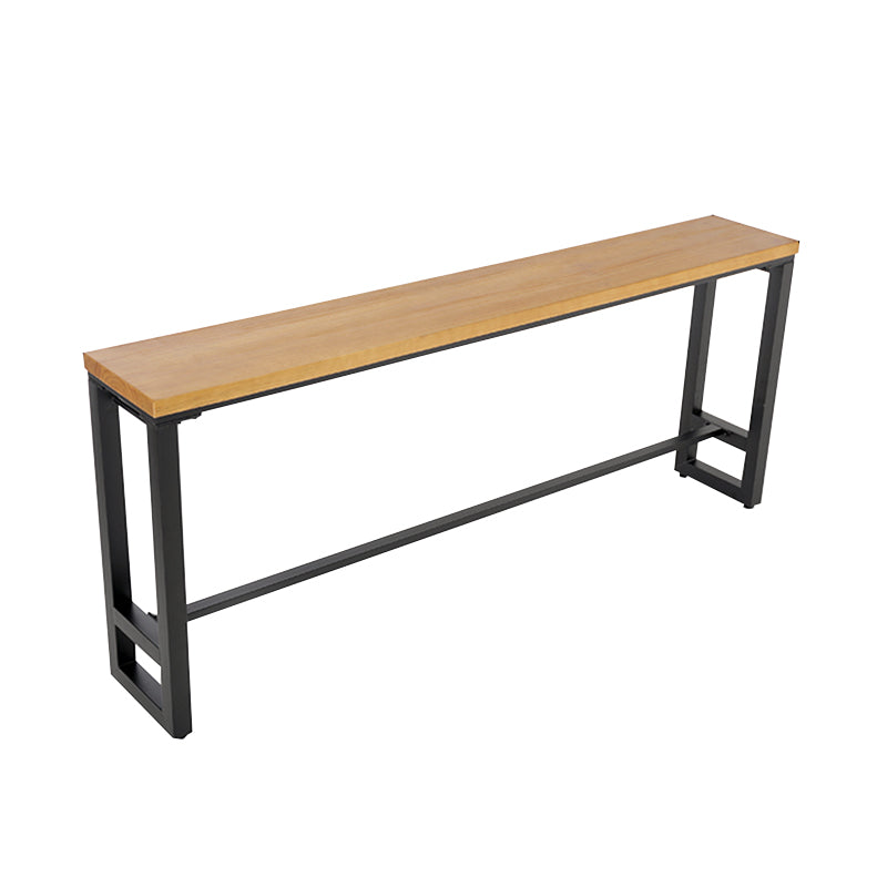 Pine Wood Bar Dining Table Industrial Style Rectangle Bar Table with Trestle for Bar