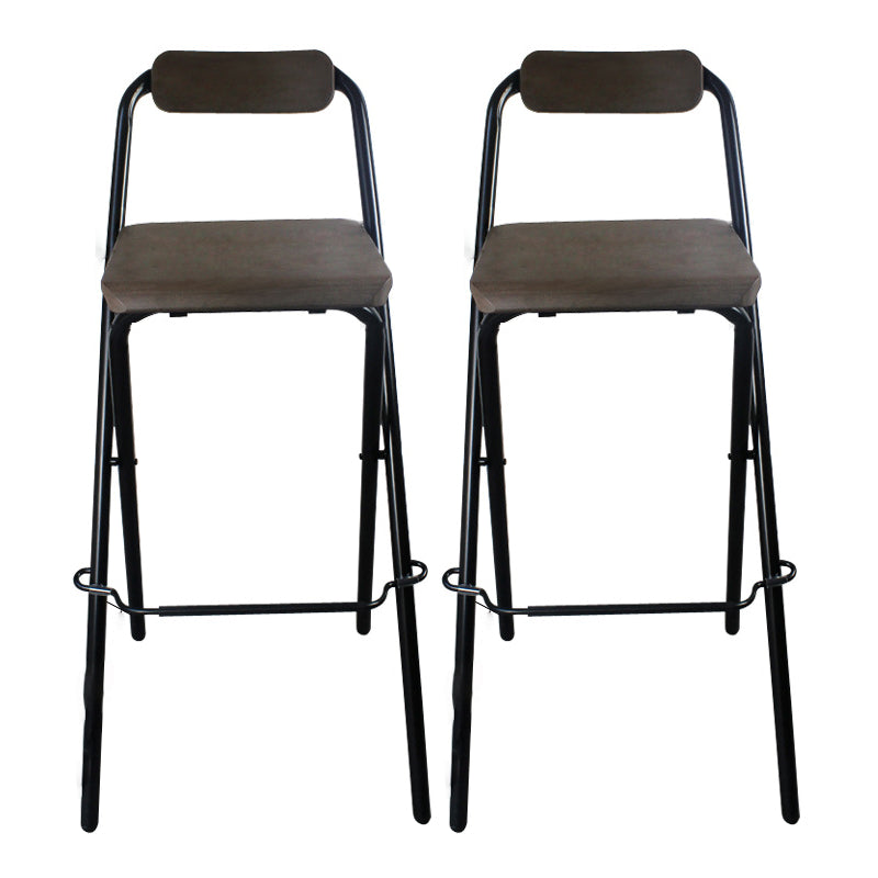 Contemporary Metal Barstool Wood Rectangle Cushion with Chrome Base