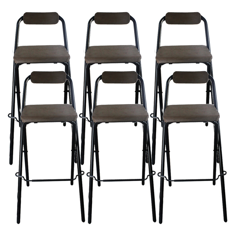 Contemporary Metal Barstool Wood Rectangle Cushion with Chrome Base