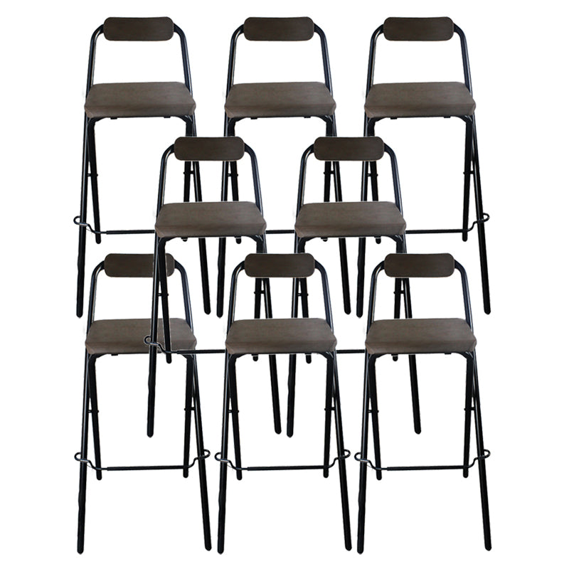 Contemporary Metal Barstool Wood Rectangle Cushion with Chrome Base