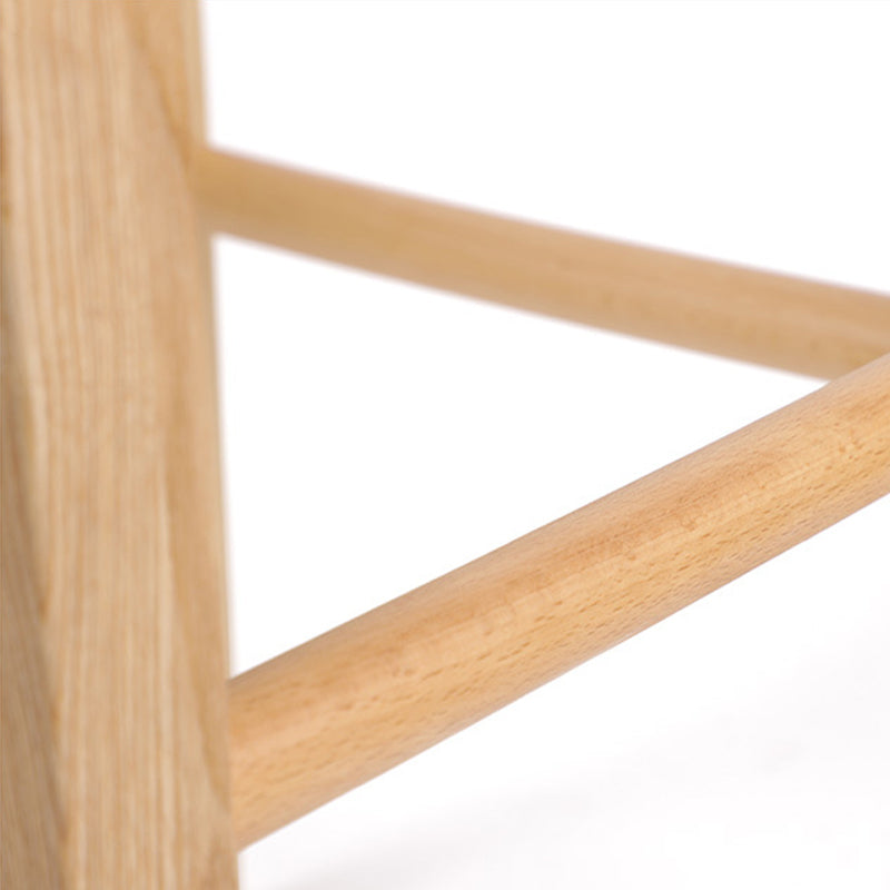 Low Back Leather Counter Stool Modern Ash Solid Wood Base Bar Stool