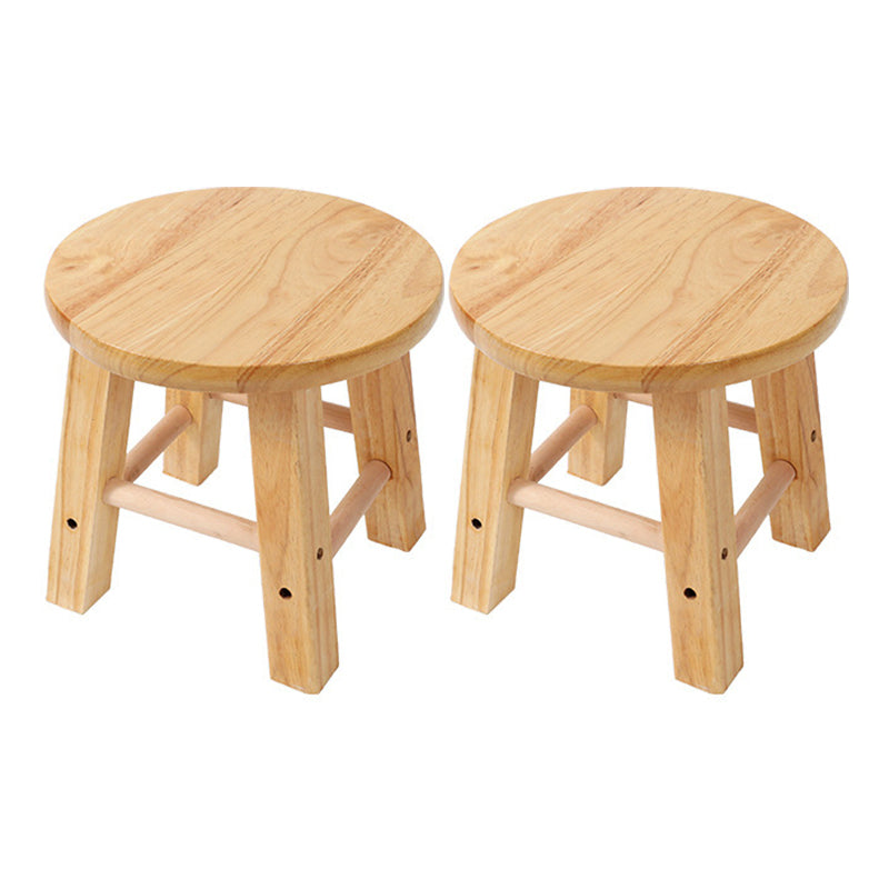 Contemporary Wood Stool Round Stool in Matte Finish for Indoor