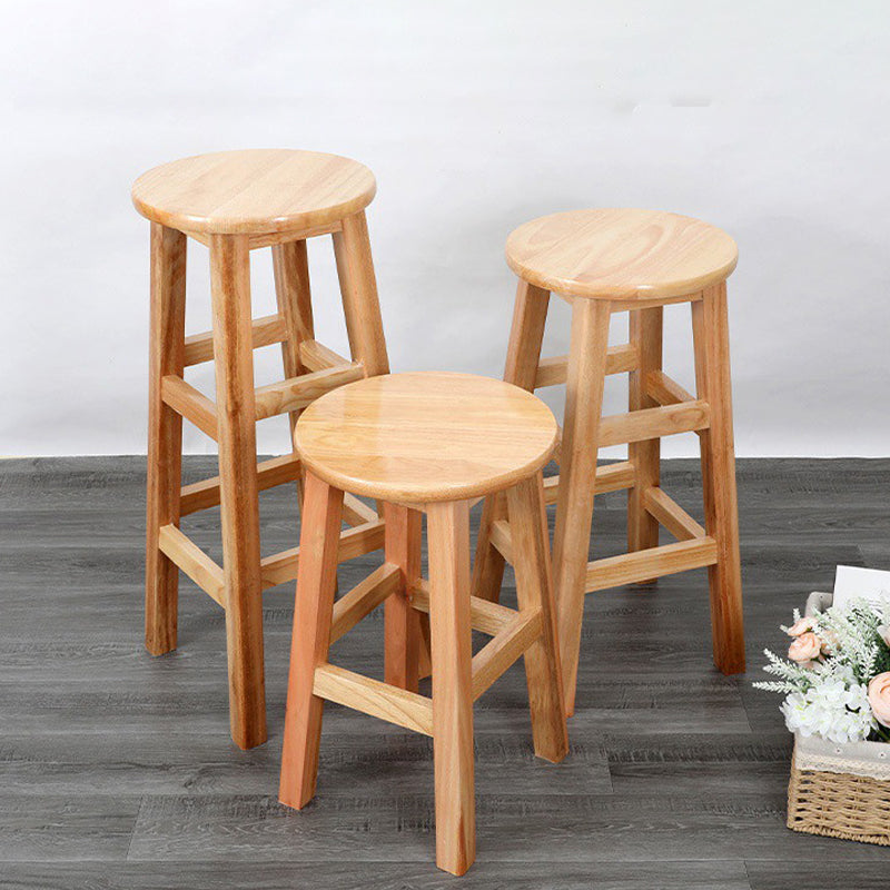 Contemporary Wood Stool Round Stool in Matte Finish for Indoor